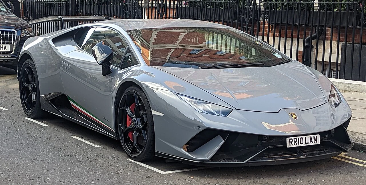 Gray Lamborghini Huracan Performante coupe
